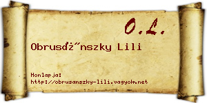 Obrusánszky Lili névjegykártya