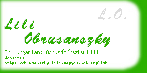 lili obrusanszky business card